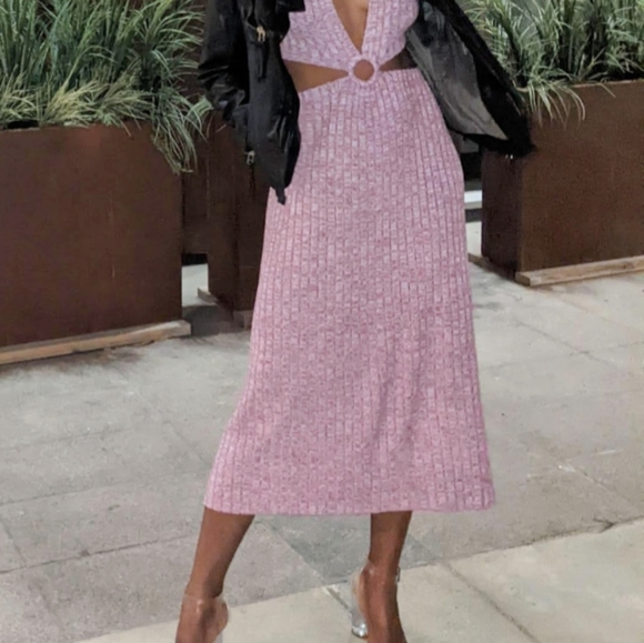 AFRM Meave Cutout Sweater Midi Dress - Picture 2 of 4